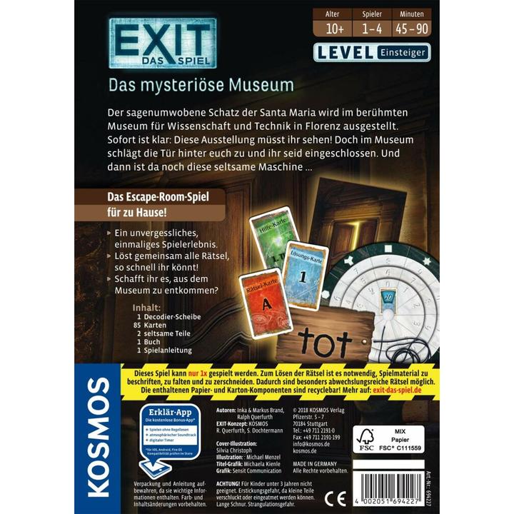 Image du produit Kosmos Sortie - Le mystérieux musée (Allemand)