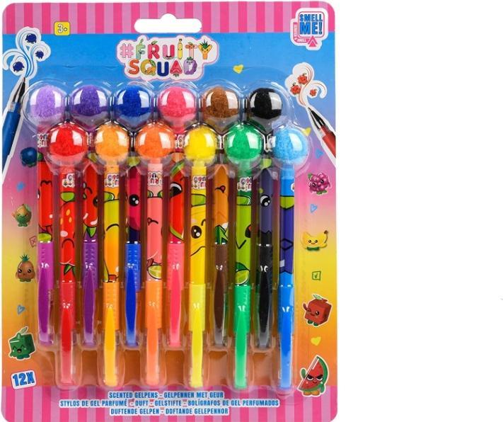 Image du produit Canenco Fruity Squad PomPom Gelpennen met Geur, 12pc. (Multicolore, 12 x)