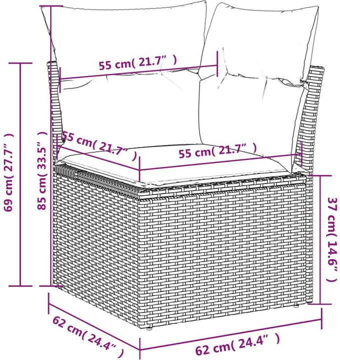 Image du produit VidaXL Meuble de jardin Canapé Salon de jardin Ensemble de jardin 10 pièces Beige