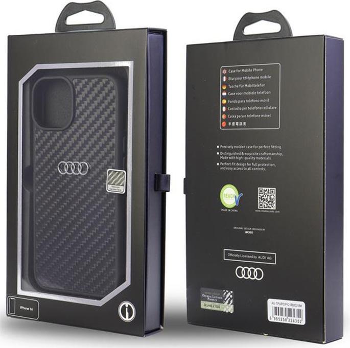 Produktbild Audi Carbon Fiber iPhone 12/12 Pro 6.1" czarny/black hardcase AU-TPUPCIP12P-R8/D2-BK (Apple iPhone 12)