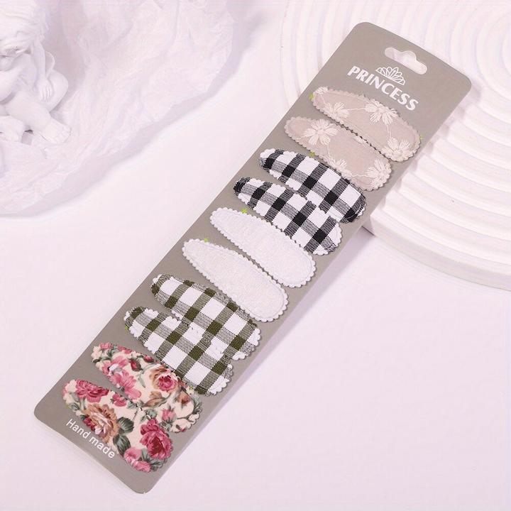 Activity Board 10 Stück Baby gestreifte karierte florale Haarspangen, dekorativer Haarschmuck (10 Stk.)