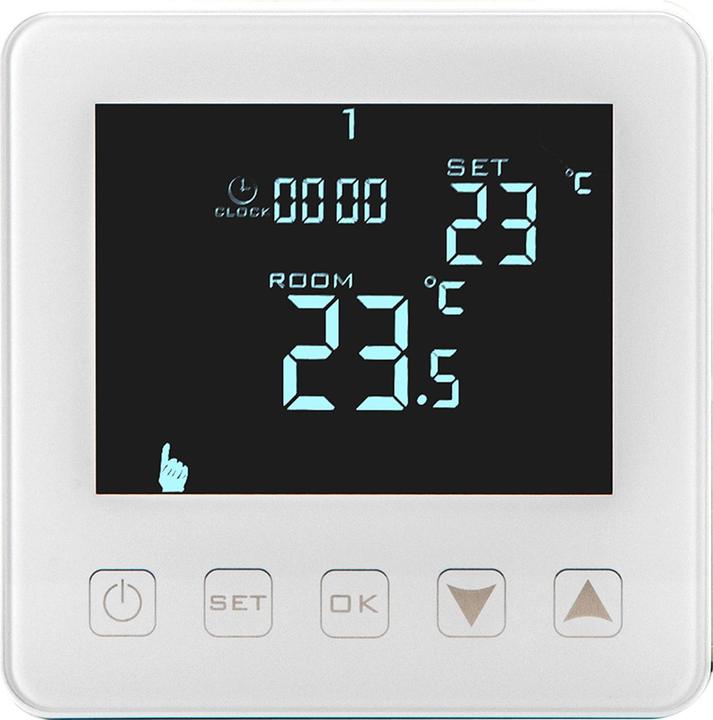 Immagine prodotto Casativo Termostato da parete per riscaldamento a pavimento, pulsanti a sfioramento, display LCD