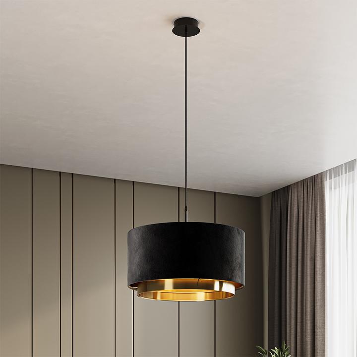 Actual product image Vichy Hängeleuchter Goldamo, Schwarz/Gold (E27)