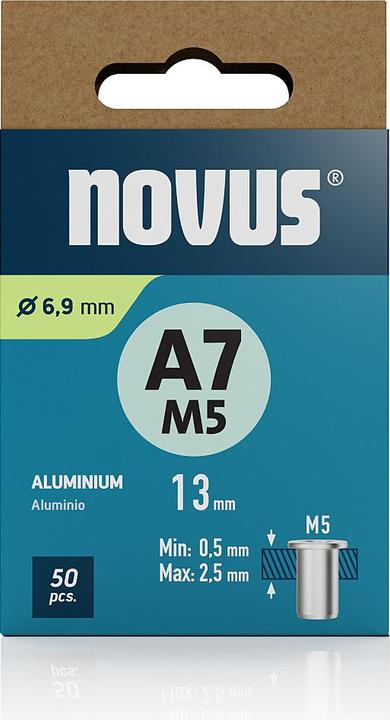 Novus Nietmutter A7 M5, L: 11.5 mm Alu