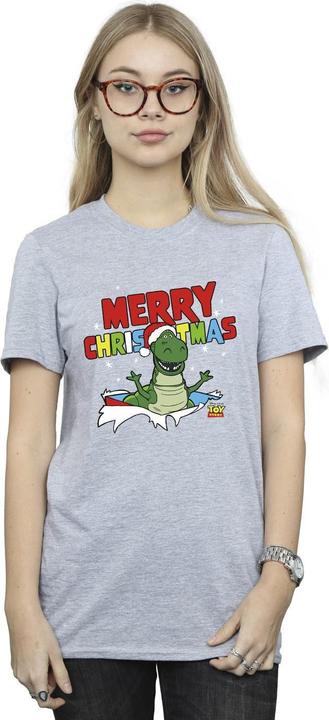 Actual product image Disney Womens/Ladies Toy Story Rex Christmas Burst Cotton Boyfriend T-Shirt (M)