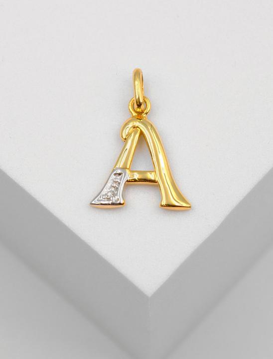 Actual product image Muau Letter (750, White gold, 18K yellow gold)