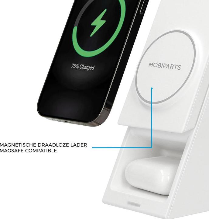 Actual product image Mobiparts Wireless 3 in 1 Charger 15W Triangle White (15 W)