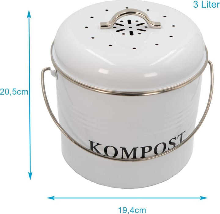Actual product image Intirilife Organic waste bin incl. 2 carbon filters odour-tight with swivel handle (3 l)