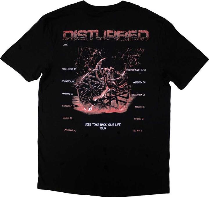 Actual product image Disturbed Unisex Adult European Tour '23 Medallion T-Shirt (S)