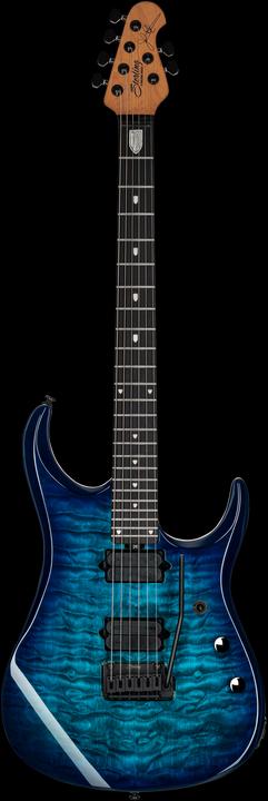 Immagine prodotto E-Gitarre, JP150, DiMarzio, Cerulean Paradise, Tasche (Chitarra elettrica, Acciaio inossidabile, Ebano, Top in acero spalted)