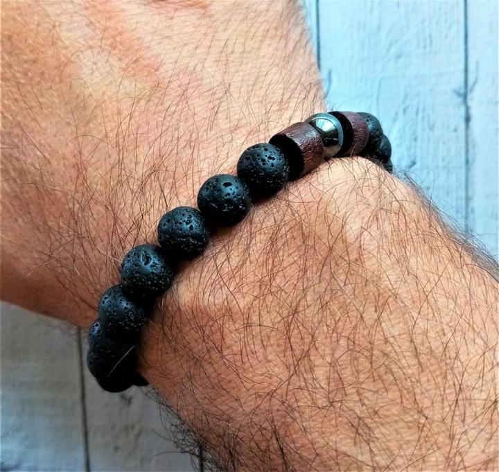 Immagine prodotto Cbx Bracciale elastico con perline Lava Rock
