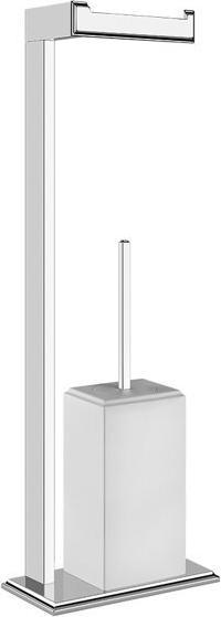 Gessi Eleganza, stand with holder for toilet paper and toilet brush holder, 46553