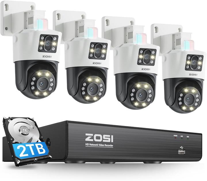 Immagine prodotto Zosi Dual-Lens PoE Überwachungskamera-Set mit AI Erkennung