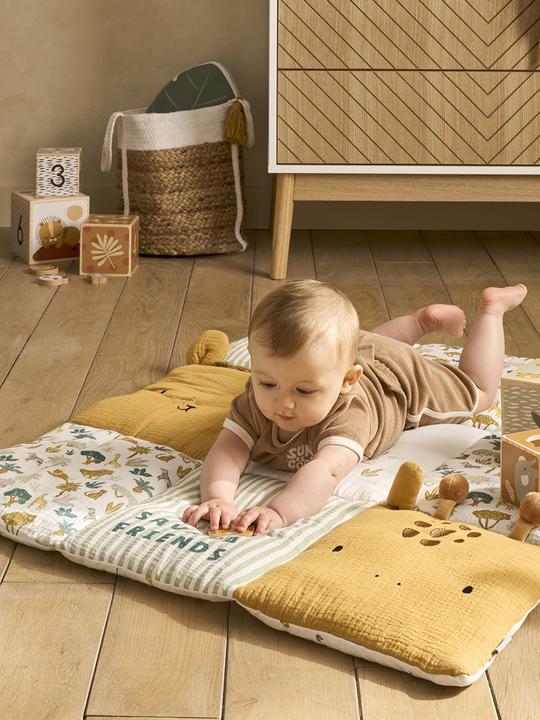 Produktbild Vertbaudet Baby Patchwork-Spieldecke/Laufstalleinlage SAVANNE (75 x 100 cm)