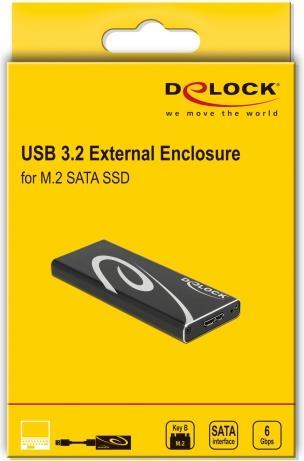 Productafbeelding Delock Externe behuizing SuperSpeed USB voor M.2 SATA SSD Sleutel B (M.2 2242, M.2 2280, M.2 2260)