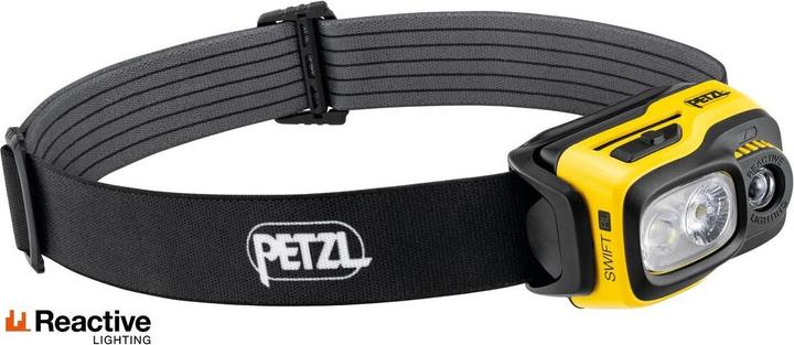 Petzl E810AB00 SWIFT RL Lampe frontale, noir/jaune (1100 lm)