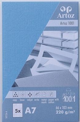 Produktbild Artoz Visitenkarten 1001 A7 107136144 220g, marineblau 5 Blatt (220 g/m², 5 x, A7)