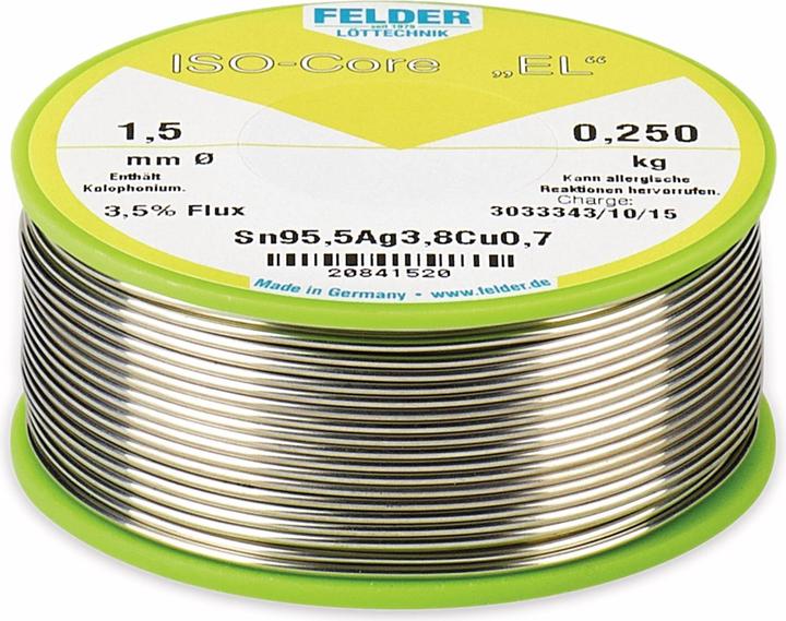 Actual product image Felder LZ F1 BF 1.0 250 - Lead-free solder with silver and copper content O 1.0 mm (20841020)