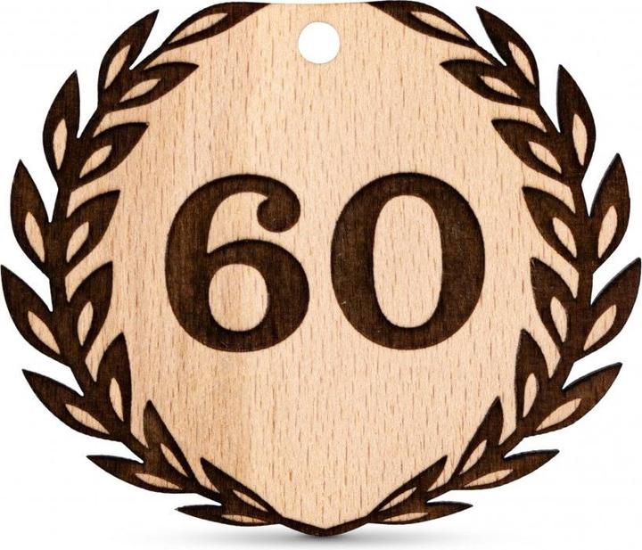 Actual product image ZNatur 60th Birthday or Diamond Wedding Wooden Pendant Gift Decoration with Engraving No.99