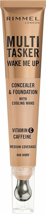 Image du produit Rimmel London Multi-Tasker Wake Me Up Foundation & Concealer 040 Ivory Depuffs Brightens Dark Circles Metallic Coo (040 Ivory)