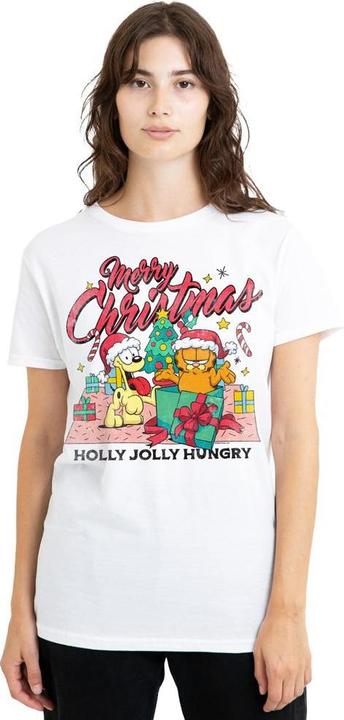 Actual product image Garfield Unisex Adult Merry Christmas T-Shirt (L)