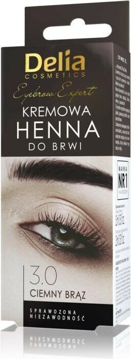 Delia Cosmetics Delia - Henna for eyebrows cream 3.0 Dark Brown 15ml (Körperlotion, 15 ml)