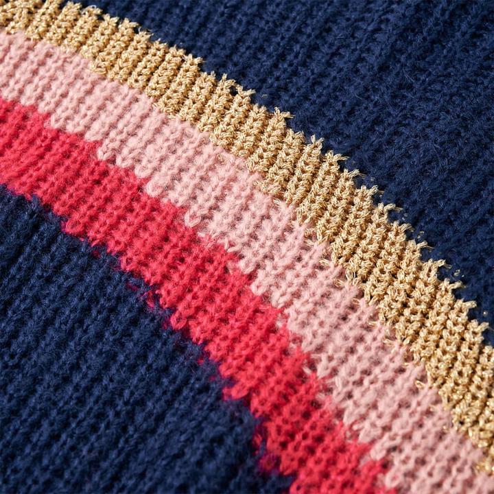 Actual product image VidaXL Kids jumper knitted navy blue 128,Material: 67 (128)
