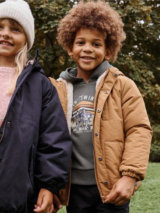 Immagine prodotto Vertbaudet Jungen Kapuzensweatshirt mit Colorblock-Ärmeln Oeko-Tex (92)