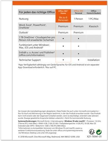 Produktbild Microsoft Office 365 Home (6 User, 12 Monate)