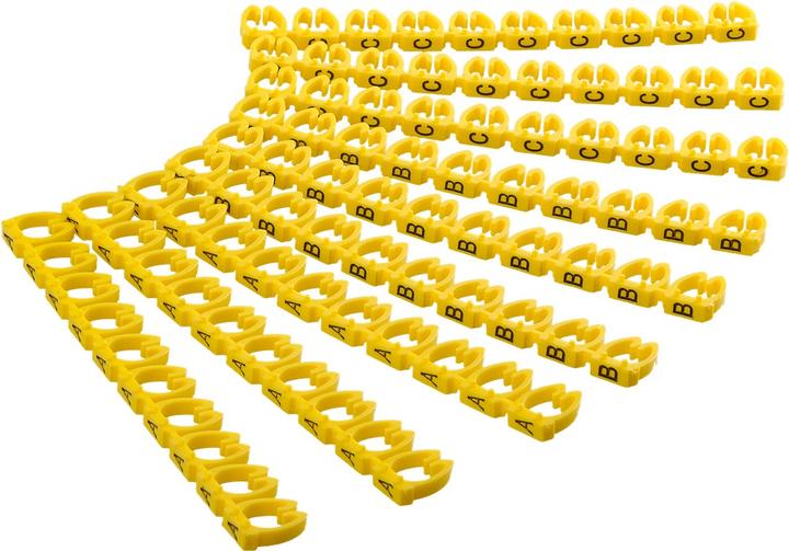 Image du produit Goobay Clips de repérage de câbles "Lettres A-C", pour les câbles de diamètre inférieur à 6 mm, 6 mm