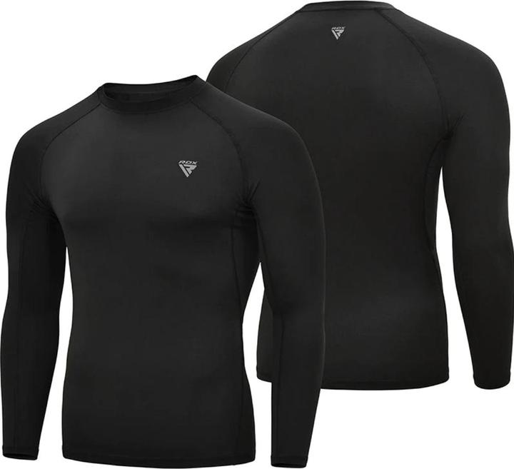 Actual product image Rdx Clothing T15 Compression Rash Guard Black Full-M (M)