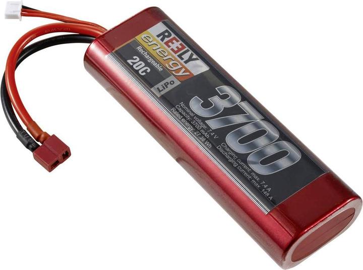 Image du produit Reely Modèle de fabrication Bloc batterie (LiPo) 7,4V 3700 mAh Nombre d'éléments : 2 20 C Système de (7.40 V, 3700 mAh)