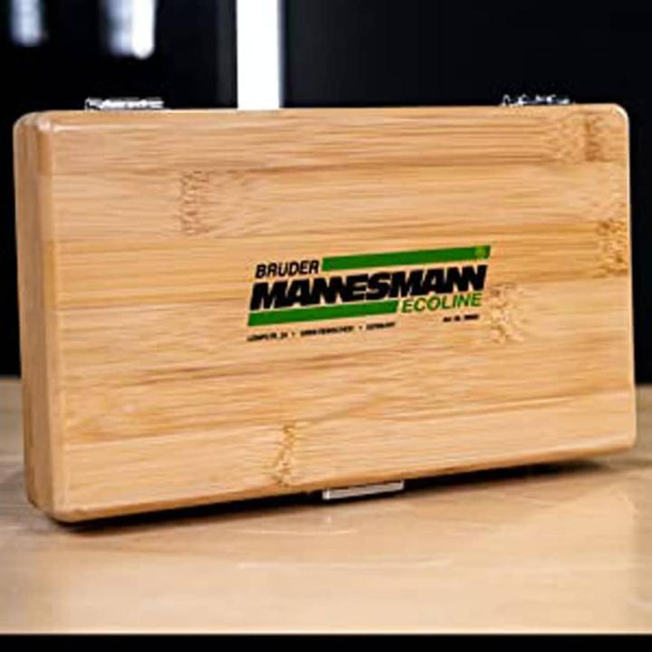 Produktbild Mannesmann Steckschlüsseleinsatz Werkzeugsatz im Bambuskoffer 41tlg. (41 Teile)