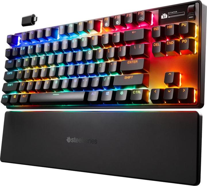 Produktbild SteelSeries | Gaming Keyboard | Apex Pro TKL Gen 3 | US Layout | Bluetooth | Black | 2.4 GHz / Bluetooth/ Wired (US, Kabelgebunden, Kabellos)