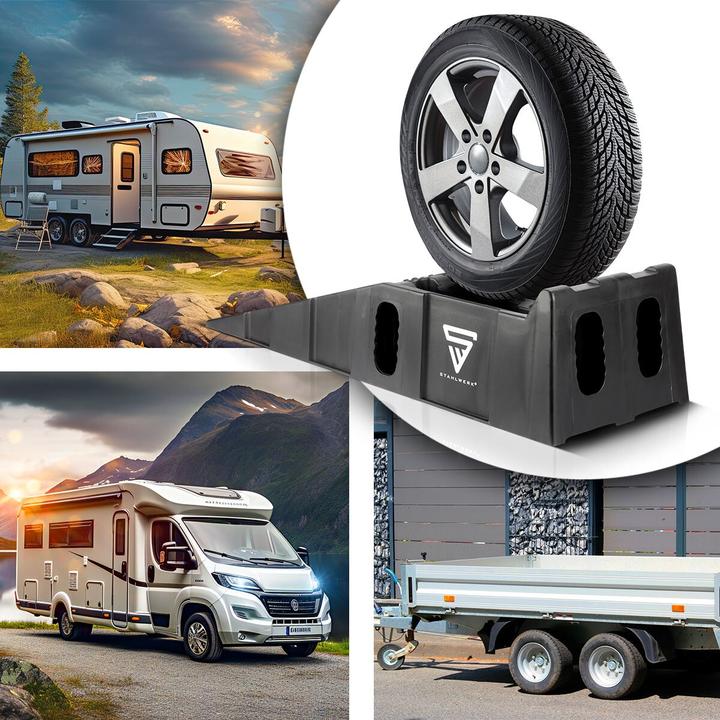 Actual product image Stahlwerk Step wedge GT-15 ST set of 2 with 6 t load capacity Wheel chock Wheel chock