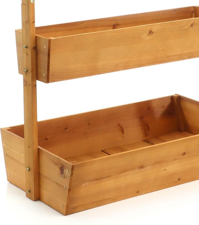 Actual product image Toboli Raised Bed with 4 Levels Wooden Flower Shelf Planter Planting Rack Box for Balcony and Garden
