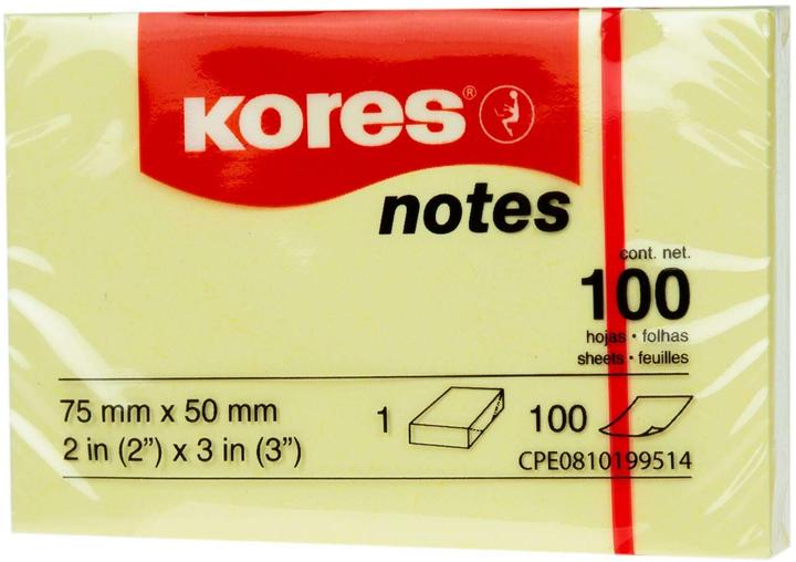 Actual product image Kores Notepad 5075, 5 x 7.5 cm, 12 pads, yellow (7.5 x 7.5 x 5 cm)