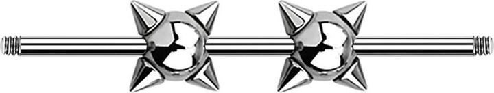 Image du produit Star Piercing Barre Barbell argentée avec deux boules de cône (sans laiton, Acier chirurgical 316L)
