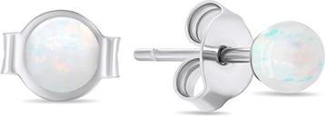 Actual product image Brilio Silver - Fine silver stones with white synthetic opals EA625W