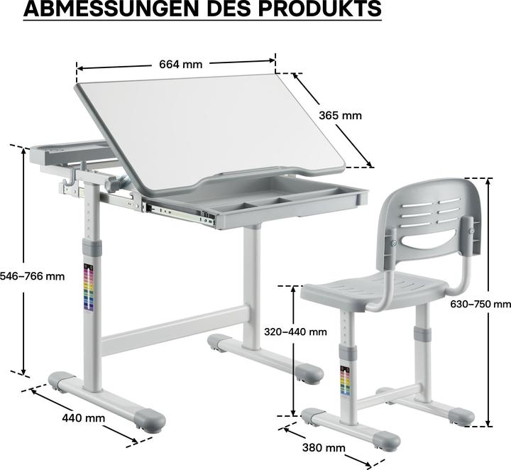 Image du produit Toboli Bureau pour enfant avec chaise
