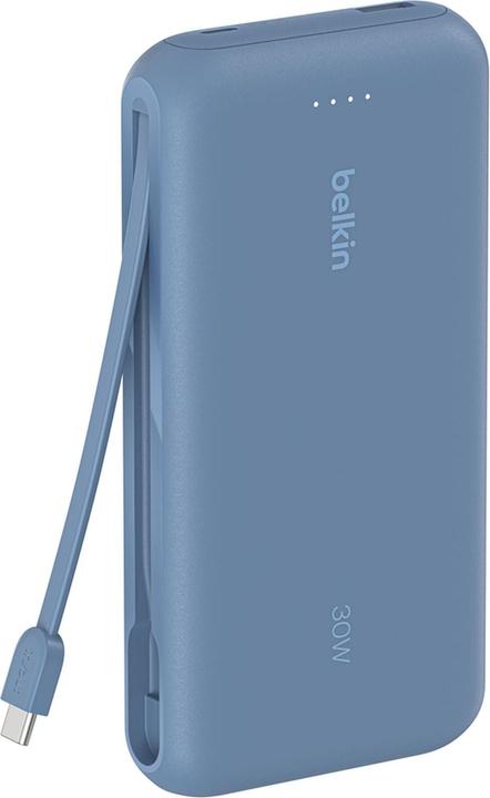 Actual product image Belkin Powerbank 20.000mAh blue 30W integr.USB-C cable BPB024hqBL (20000 mAh, 30 W, 74 Wh)