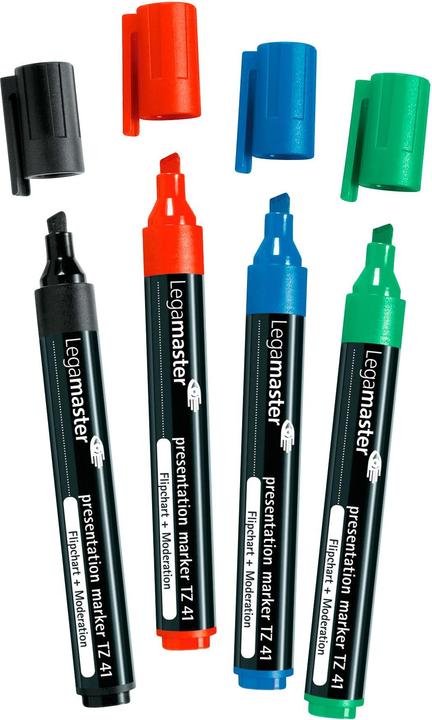 Legamaster Marqueur de modération TZ41 Lot de 4 (Multicolore, 5 mm, 4 x)