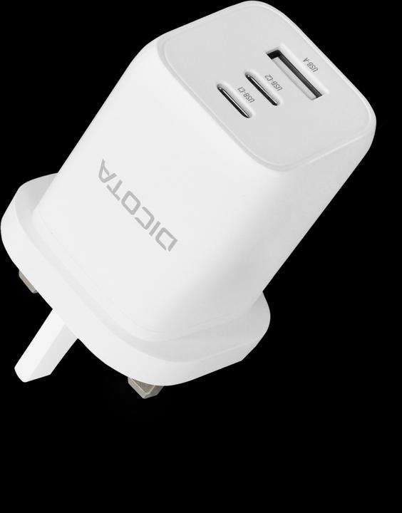 Image du produit Dicota Compact 3-Port GaN Wall Charger (65W) UK white (65 W)