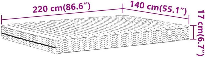 Actual product image VidaXL Schaumstoffmatratze 140 x 220 cm Härtegrad H2 H3 (140 x 220 cm, Foam core)