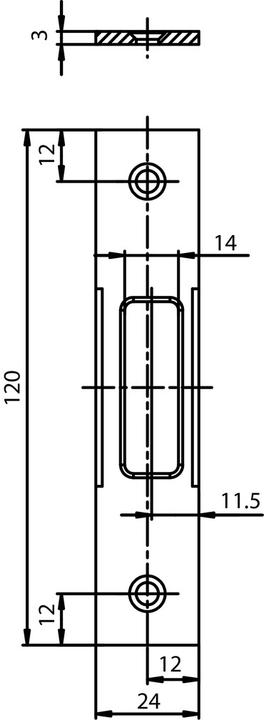 Actual product image G-U Schliessplatte Autom.24x3 Secury Automati (Door handle)