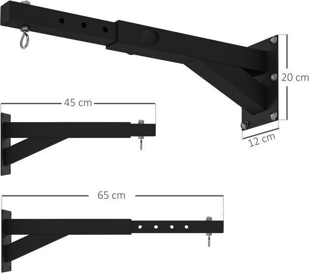 Immagine prodotto Swisshandel24 Boxsack Wandhalterung einstellbar, Stahl, schwarz