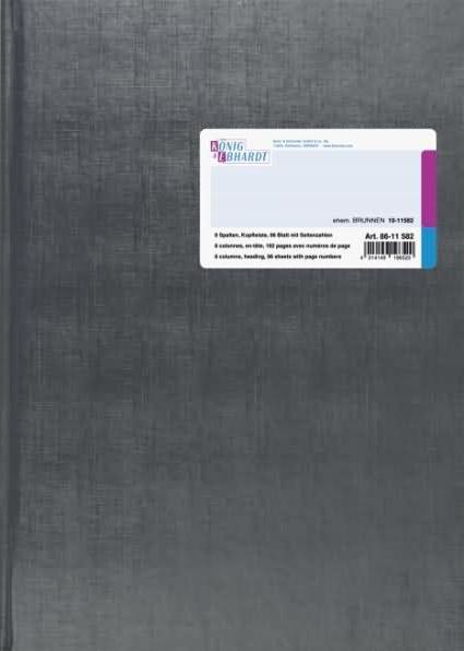 Actual product image König & Ebhardt Column book A4 with header 8 columns 96 sheets (96 x)