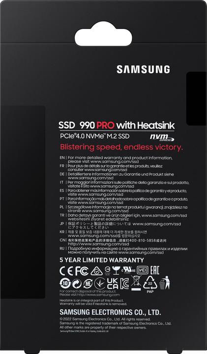 Produktbild Samsung 990 Pro mit Heatsink (1000 GB, M.2 2280)
