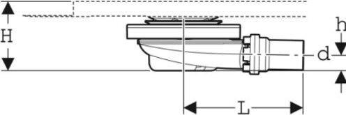 Actual product image Geberit shower tray drain 154.022.00.1 for shower surface Setaplano, sealing water height 30 mm