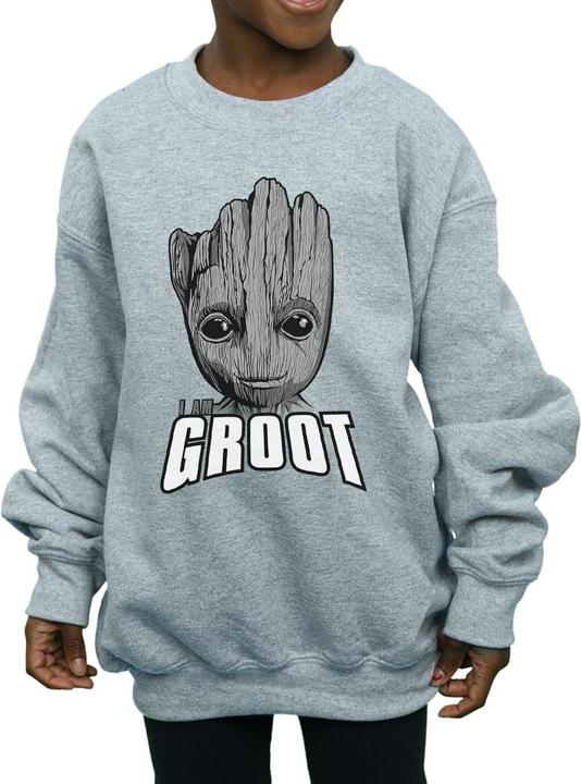Actual product image Girls Guardians Of The Galaxy Groot Face Sweatshirt (116)